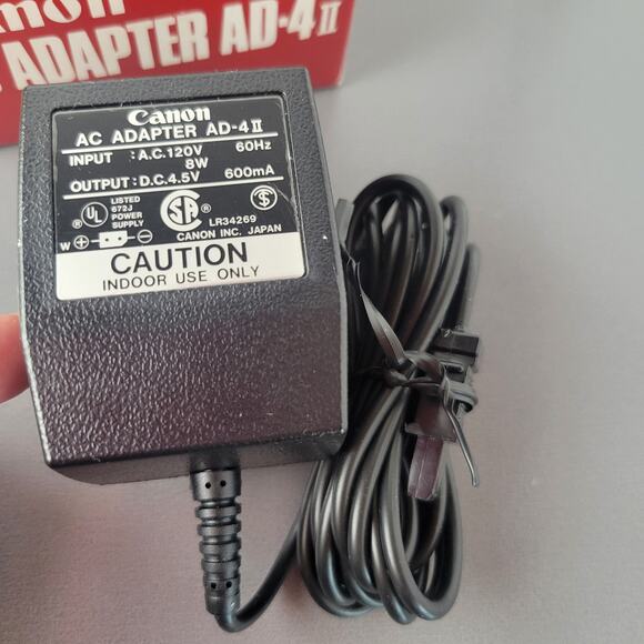 Canon AC Adapter AD-4 II 120V UL Power Supply 4.5V 600mA Charger Original  Box - Picture 2 of 12
